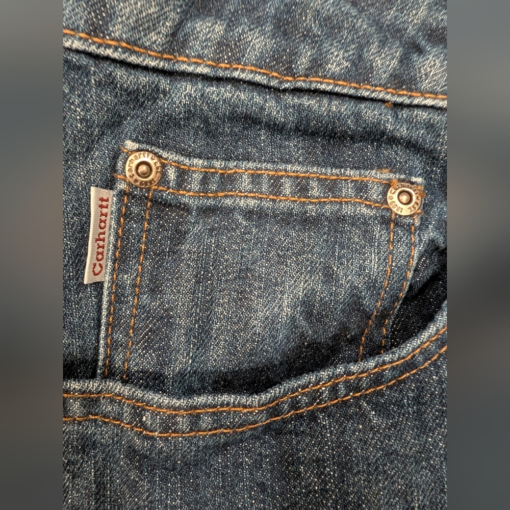 Carhartt Women's's Relaxed Fit Jeans in Dark Blue - Picture 10 of 10